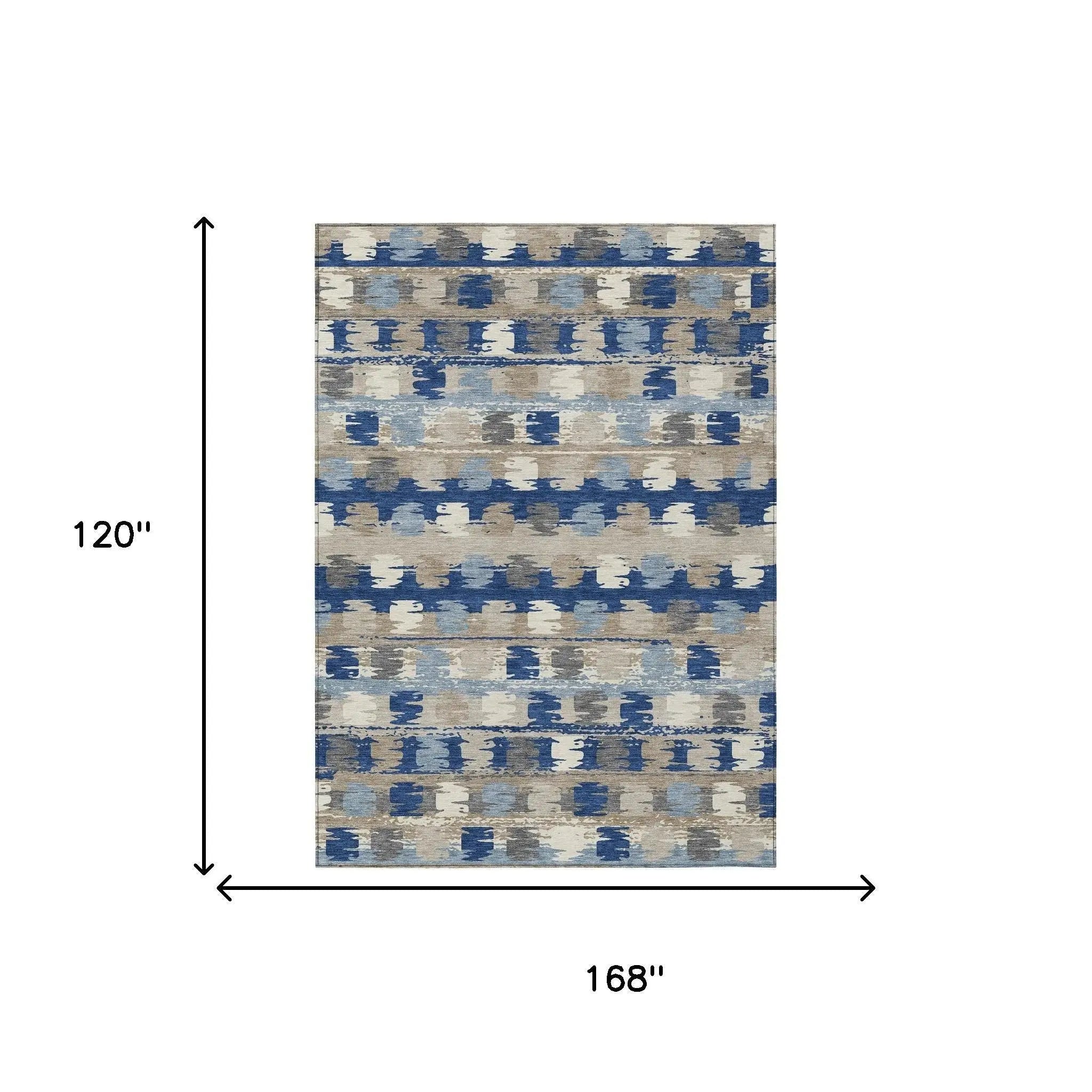 10' X 14' Navy Blue And Charcoal Abstract Washable Indoor Outdoor Area Rug Homeroots Outdoor