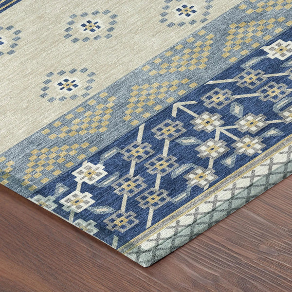 10' X 14' Navy Blue And Copper Striped Washable Indoor Outdoor Area Rug Homeroots Outdoor