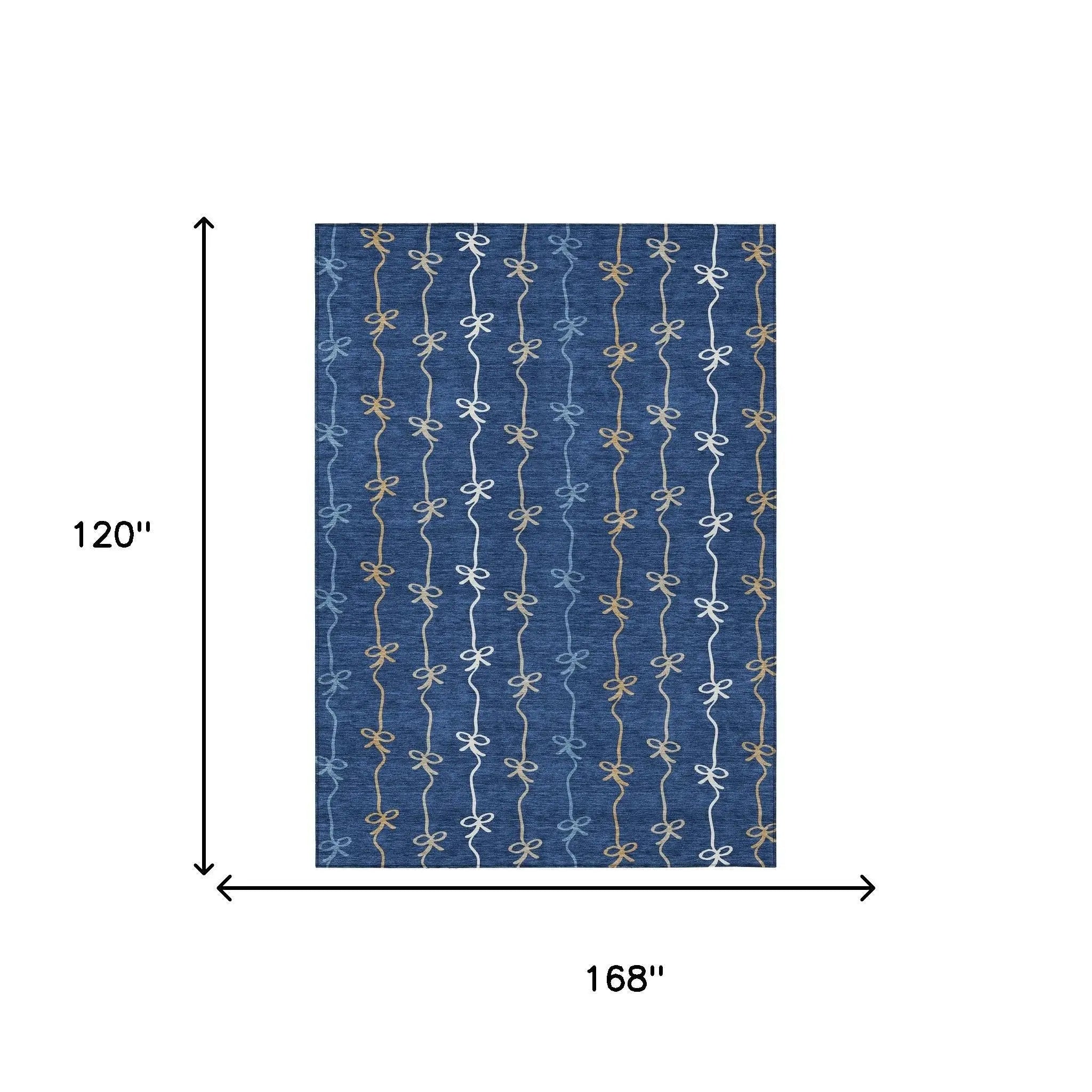 10' X 14' Navy Blue And Denim Blue Southwestern Washable Indoor Outdoor Area Rug Homeroots Outdoor