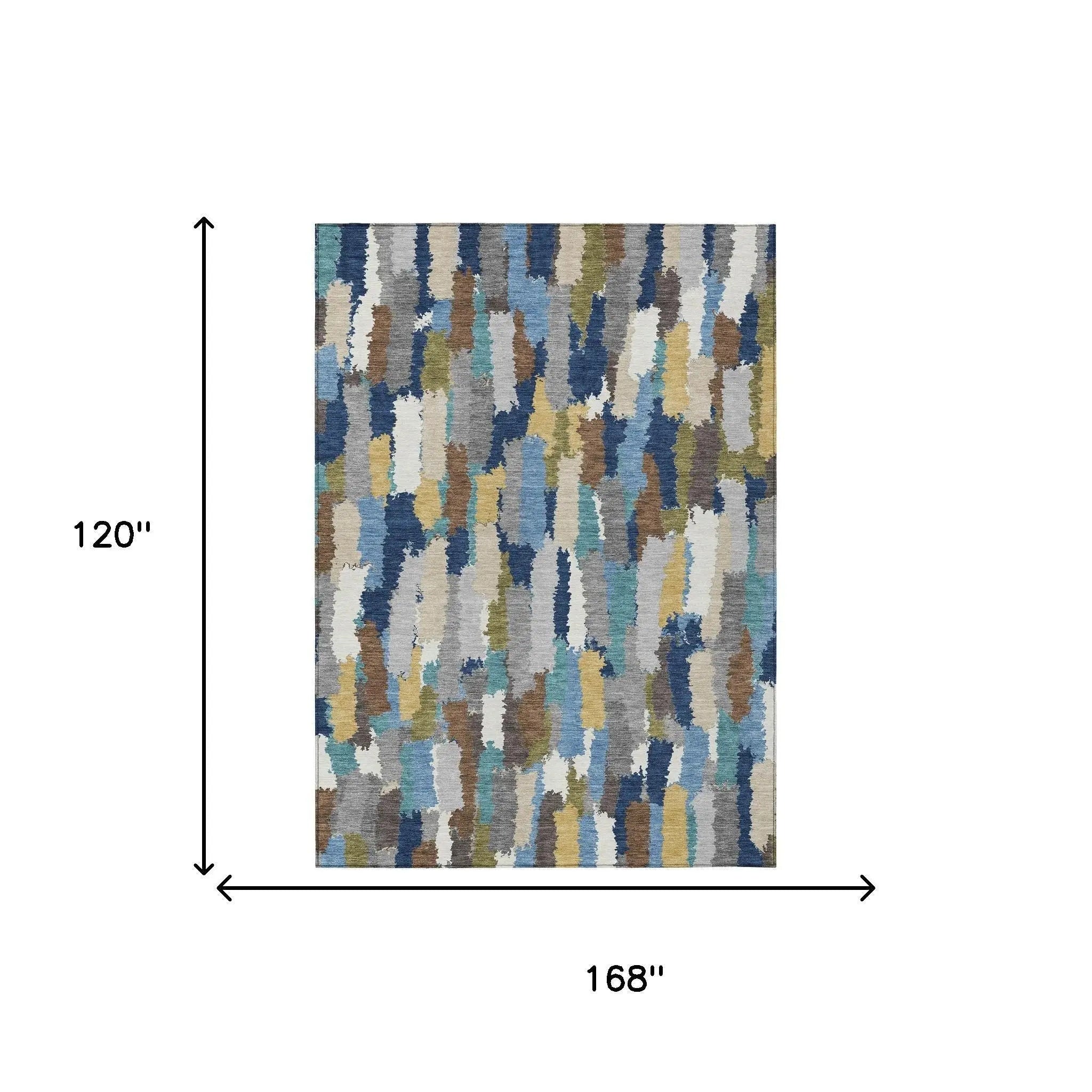 10' X 14' Navy Blue And Denim Blue Striped Washable Indoor Outdoor Area Rug Homeroots Outdoor