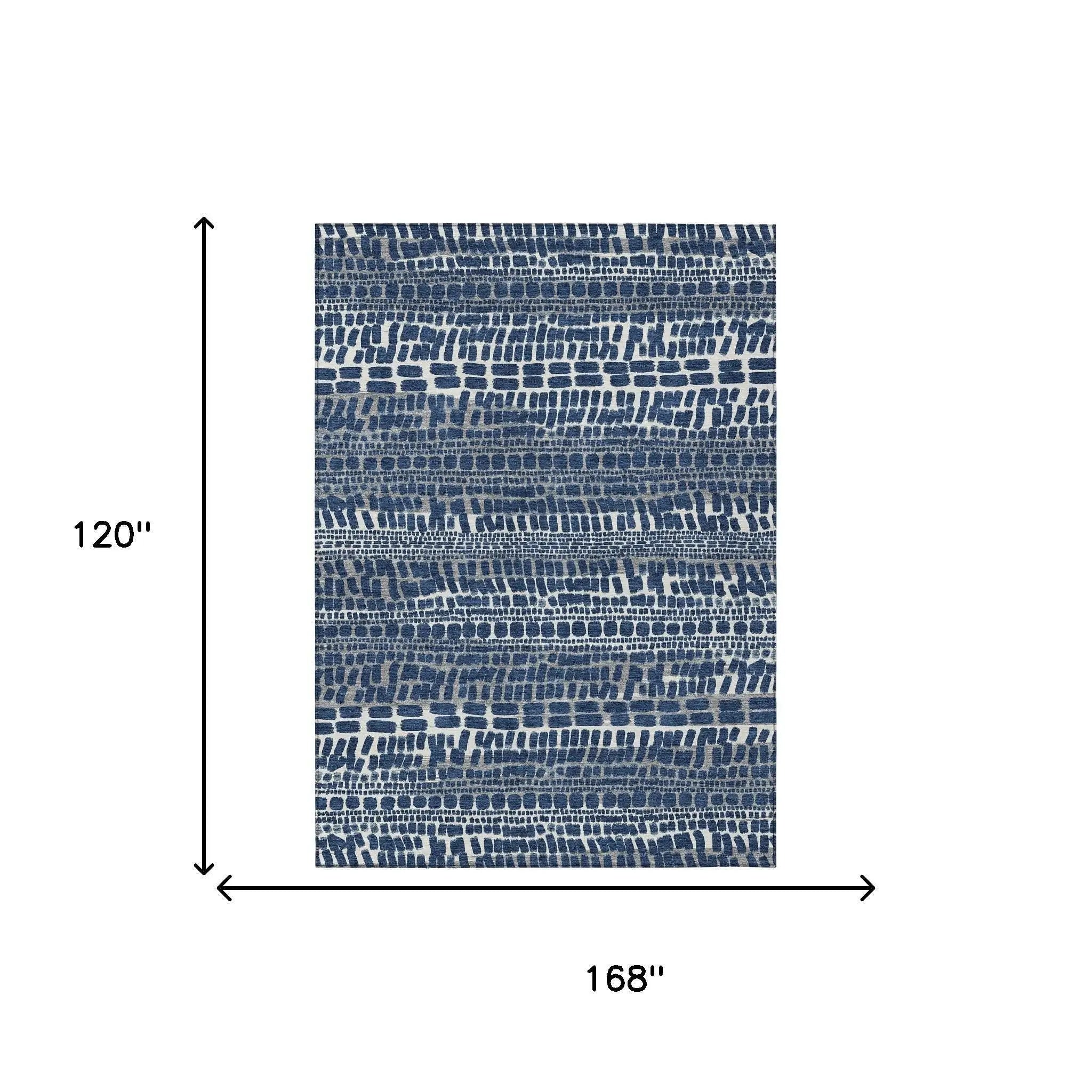 10' X 14' Navy Blue And Gray Abstract Washable Indoor Outdoor Area Rug Homeroots Outdoor