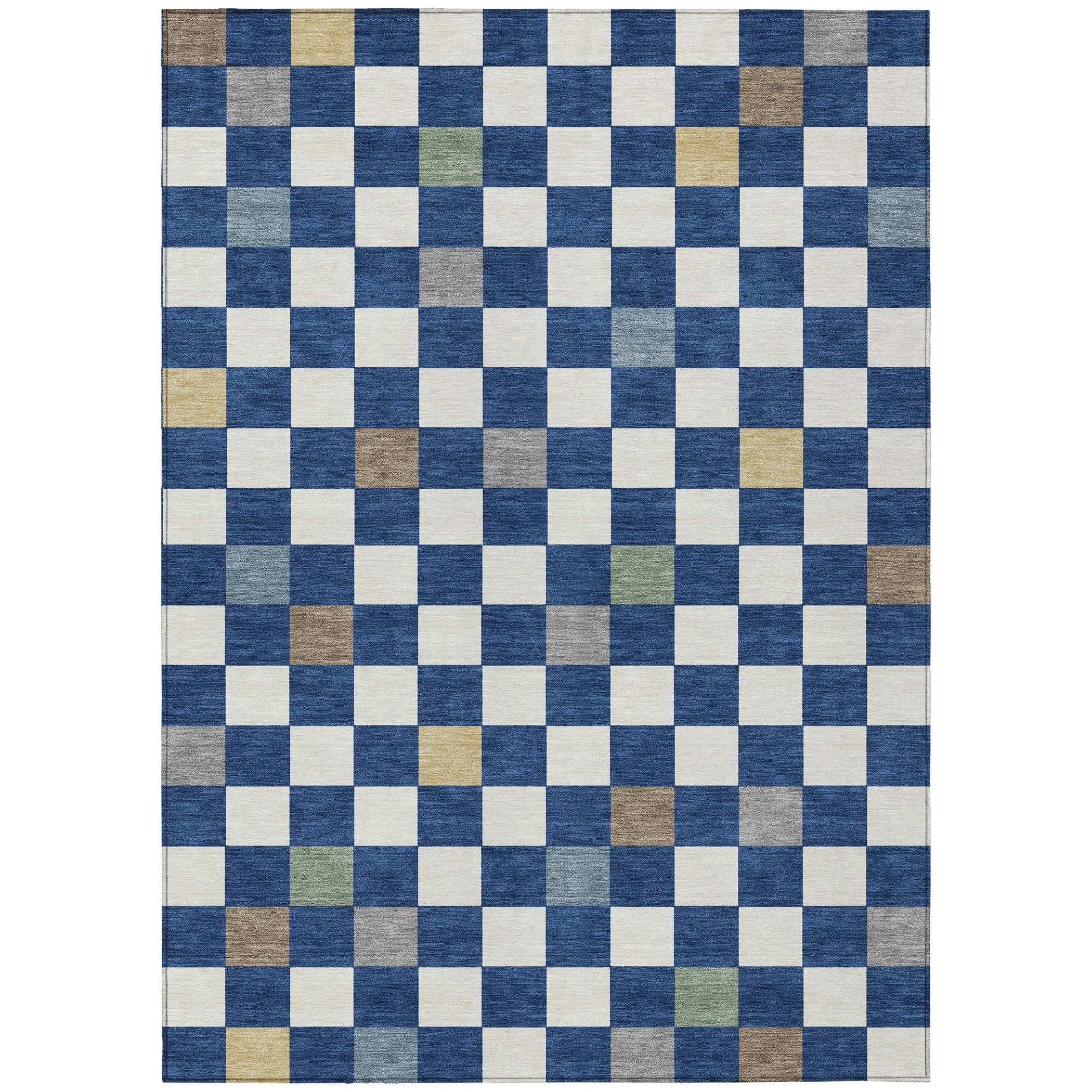 10' X 14' Navy Blue And Gray Geometric Washable Indoor Outdoor Area Rug Homeroots Outdoor