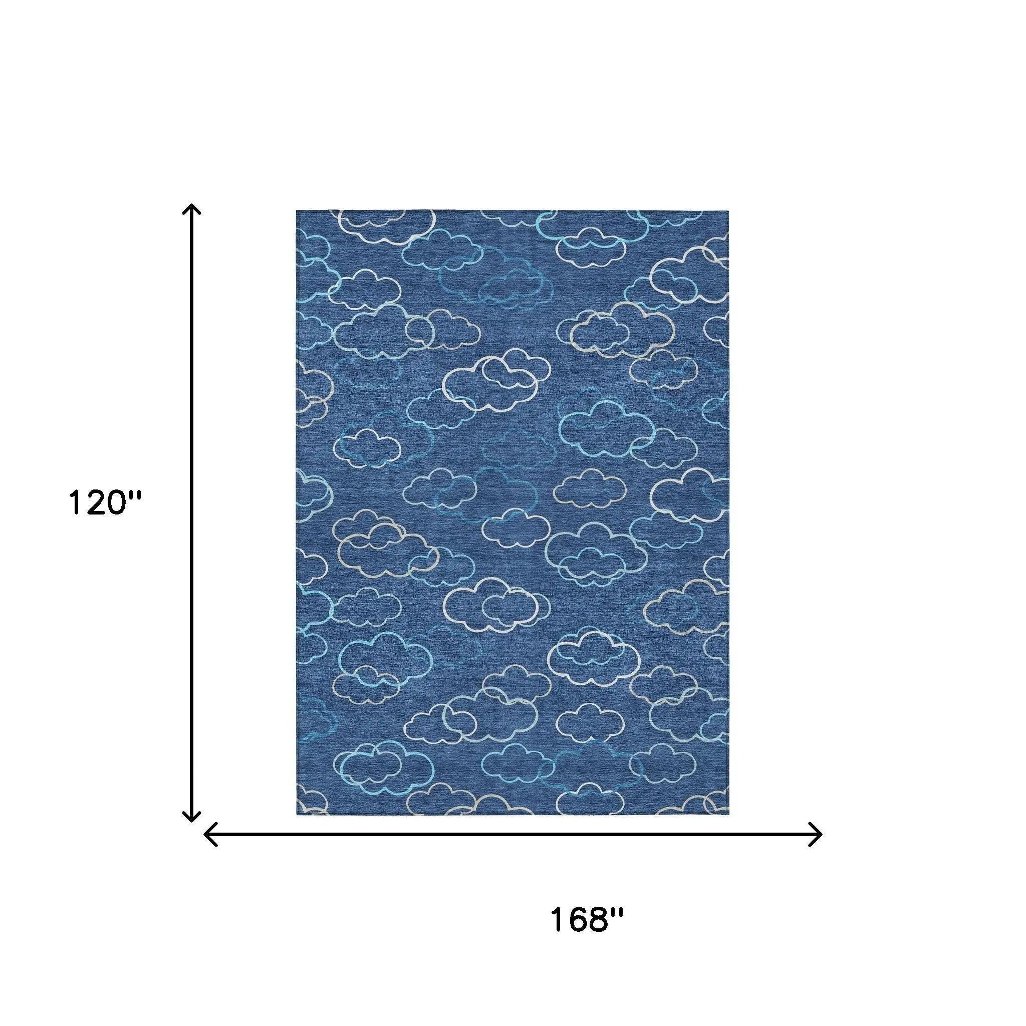 10' X 14' Navy Blue And Ivory Abstract Washable Indoor Outdoor Area Rug Homeroots Outdoor