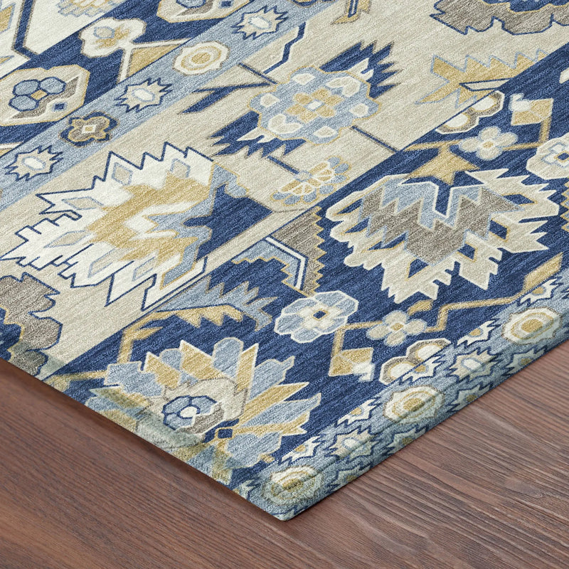 10' X 14' Navy Blue And Ivory Cactus Washable Indoor Outdoor Area Rug Homeroots Outdoor