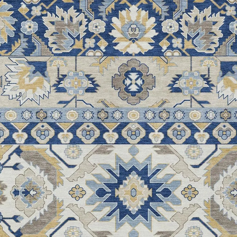 10' X 14' Navy Blue And Ivory Cactus Washable Indoor Outdoor Area Rug Homeroots Outdoor