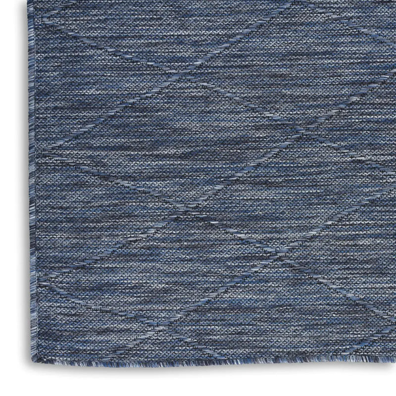 10' X 14' Navy Blue And Ivory Geometric Indoor Outdoor Area Rug Homeroots Outdoor