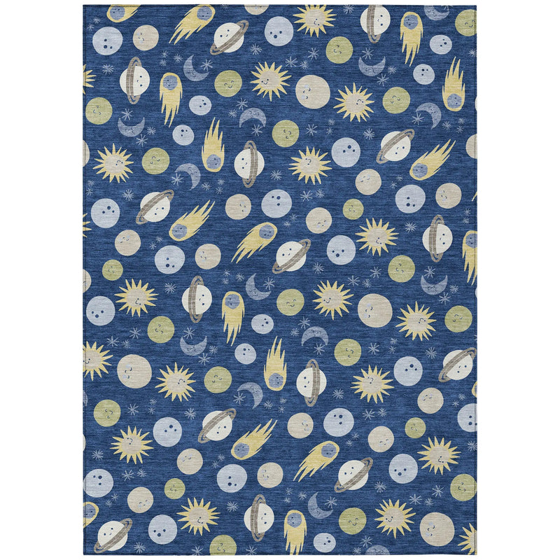 10' X 14' Navy Blue And Ivory Geometric Washable Indoor Outdoor Area Rug Homeroots Outdoor