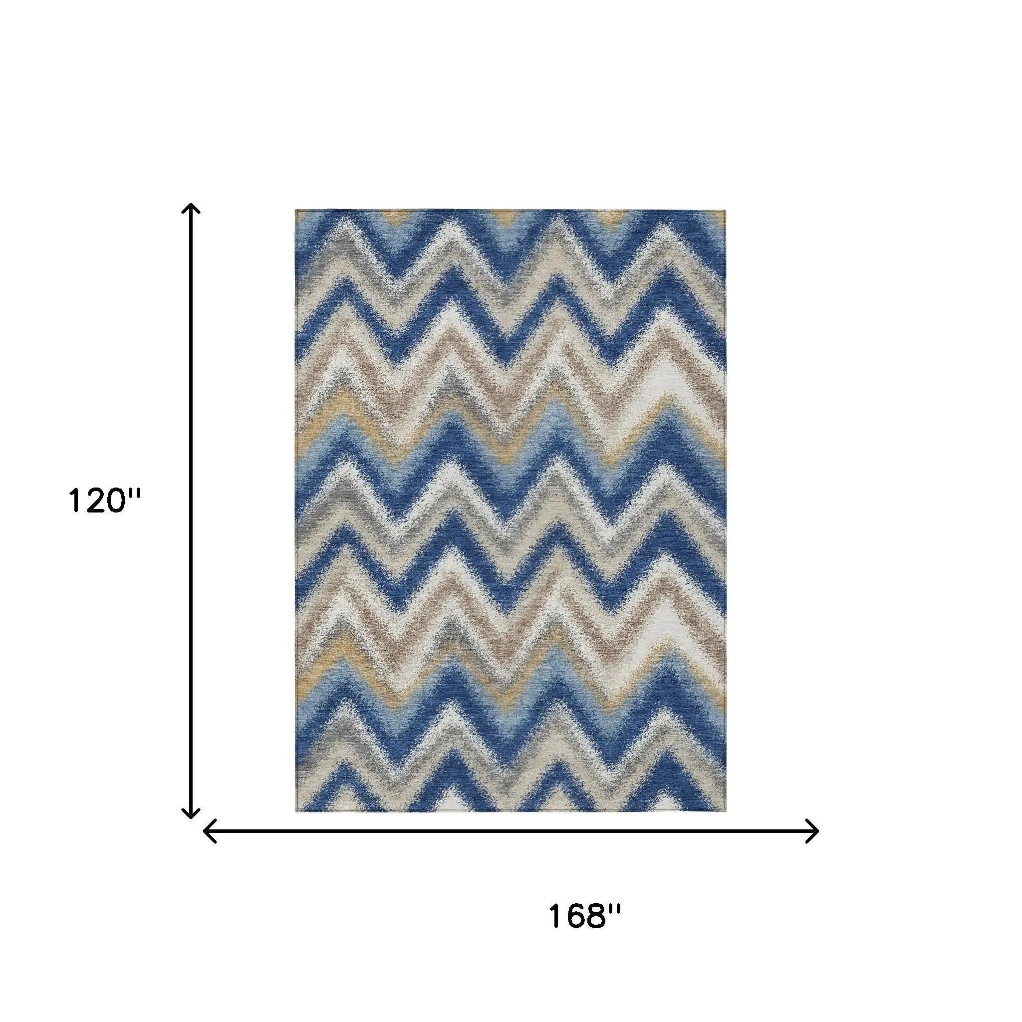 10' X 14' Navy Blue And Ivory Geometric Washable Indoor Outdoor Area Rug Homeroots Outdoor