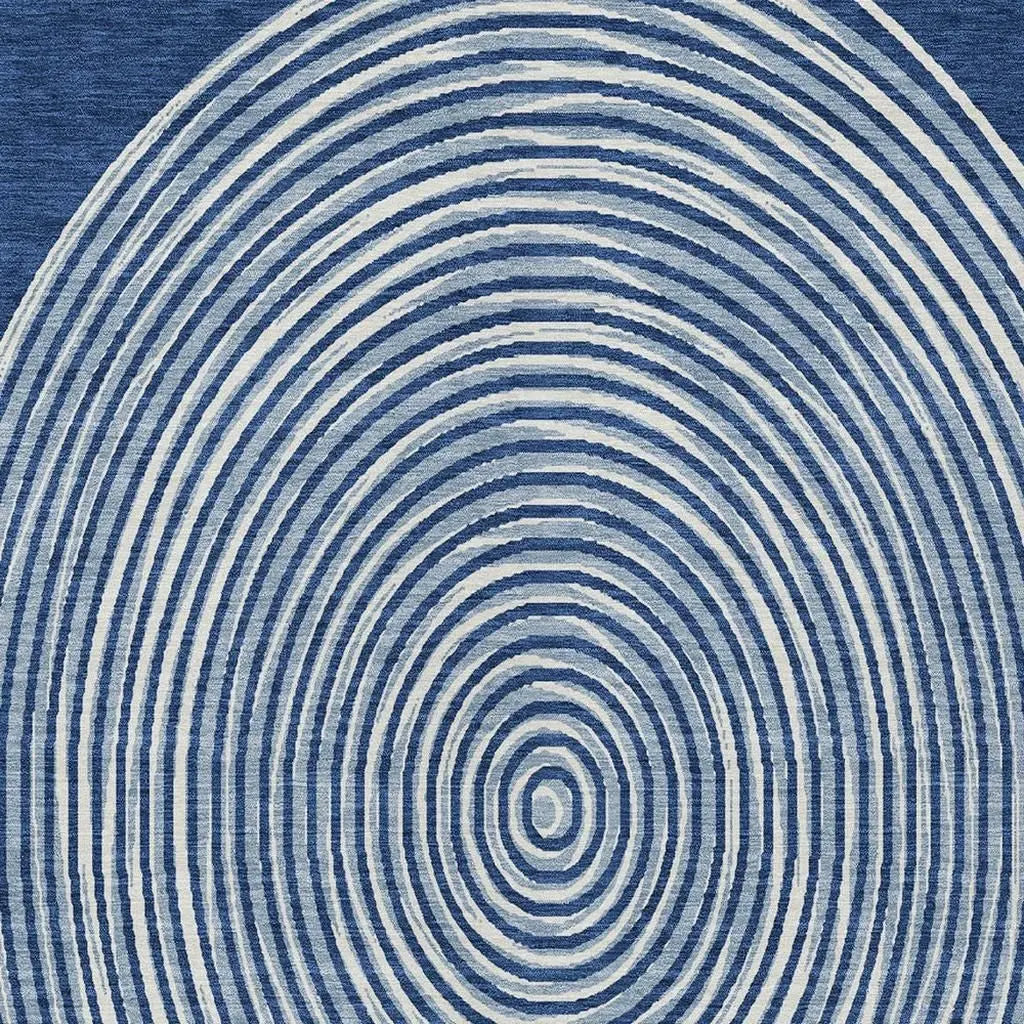10' X 14' Navy Blue And Ivory Geometric Washable Indoor Outdoor Area Rug Homeroots Outdoor