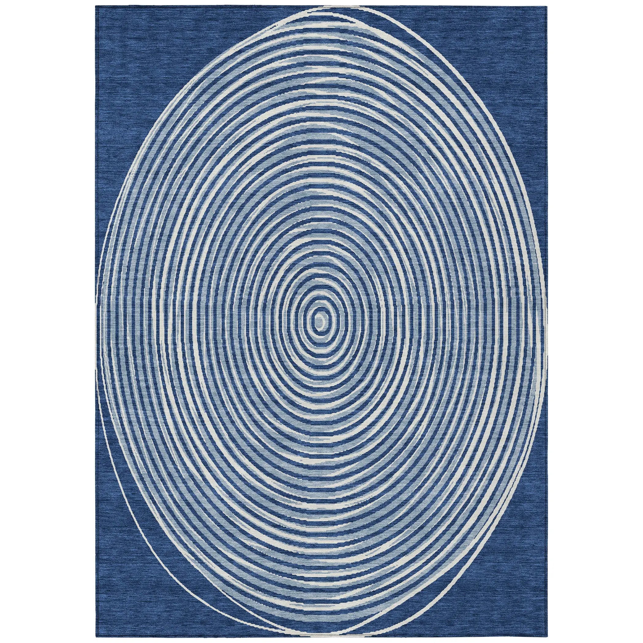 10' X 14' Navy Blue And Ivory Geometric Washable Indoor Outdoor Area Rug Homeroots Outdoor