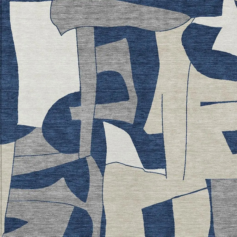10' X 14' Navy Blue And Ivory Geometric Washable Indoor Outdoor Area Rug Homeroots Outdoor