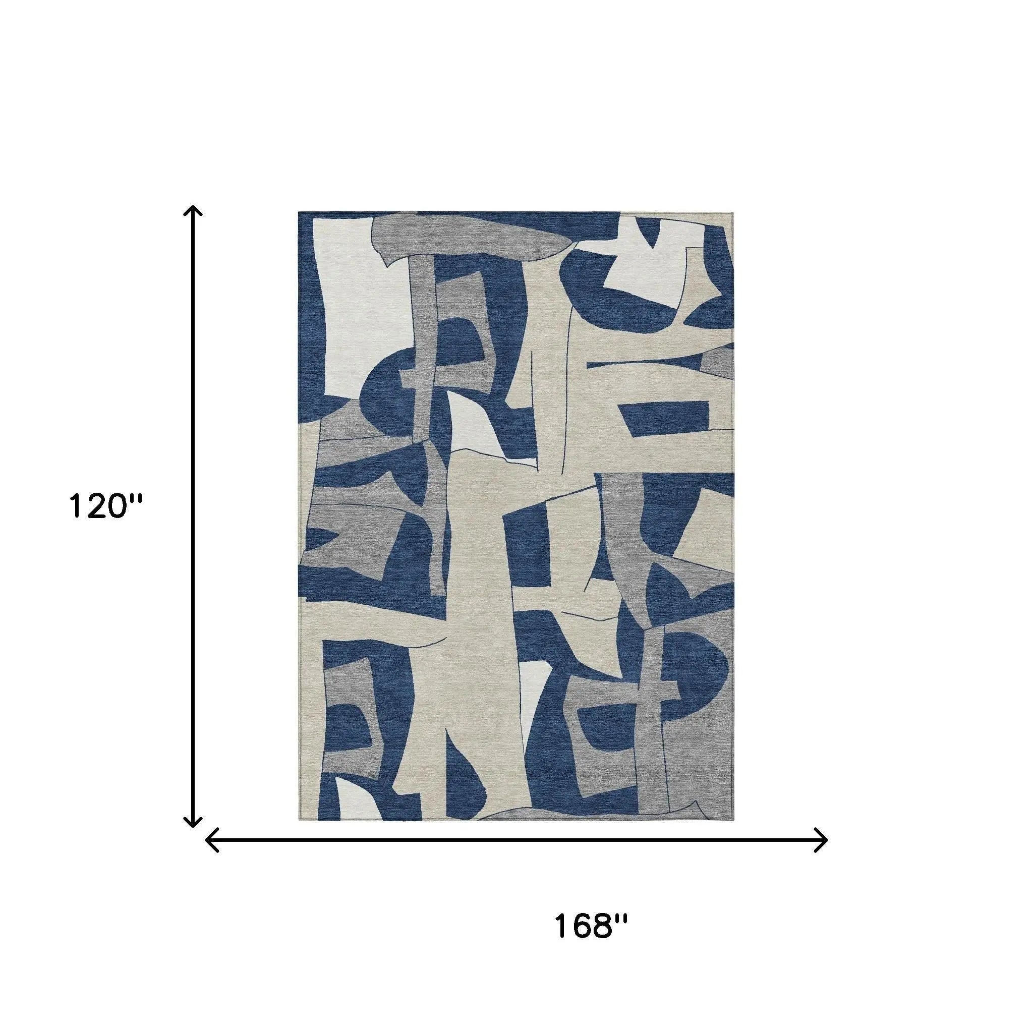 10' X 14' Navy Blue And Ivory Geometric Washable Indoor Outdoor Area Rug Homeroots Outdoor