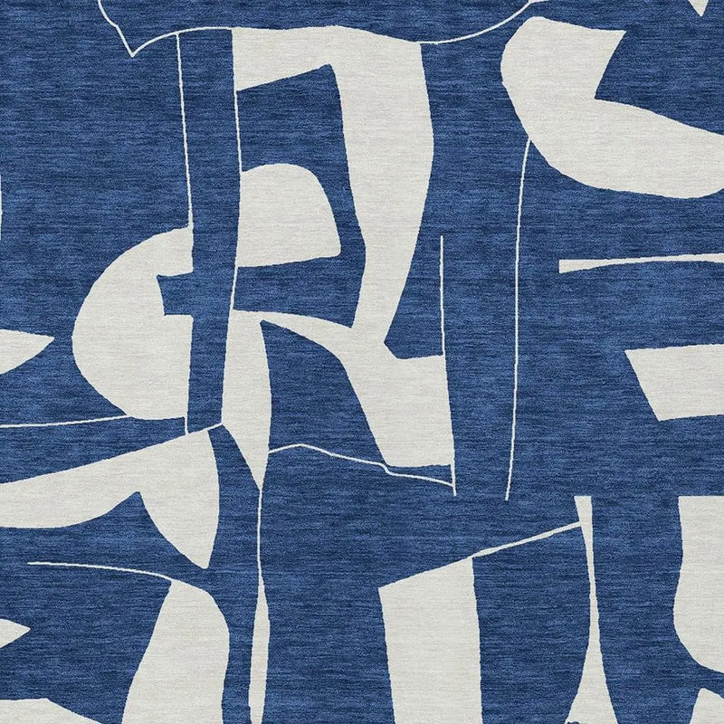 10' X 14' Navy Blue And Ivory Geometric Washable Indoor Outdoor Area Rug Homeroots Outdoor