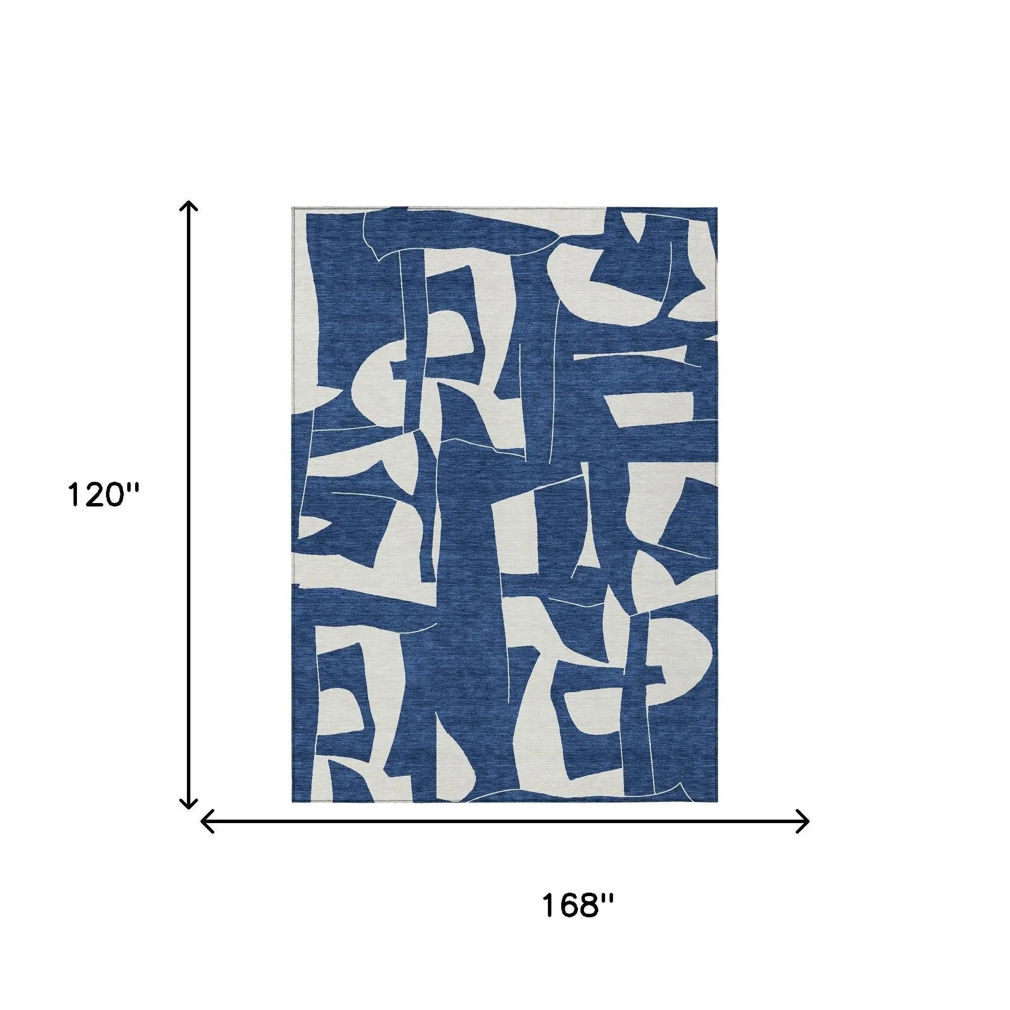 10' X 14' Navy Blue And Ivory Geometric Washable Indoor Outdoor Area Rug Homeroots Outdoor