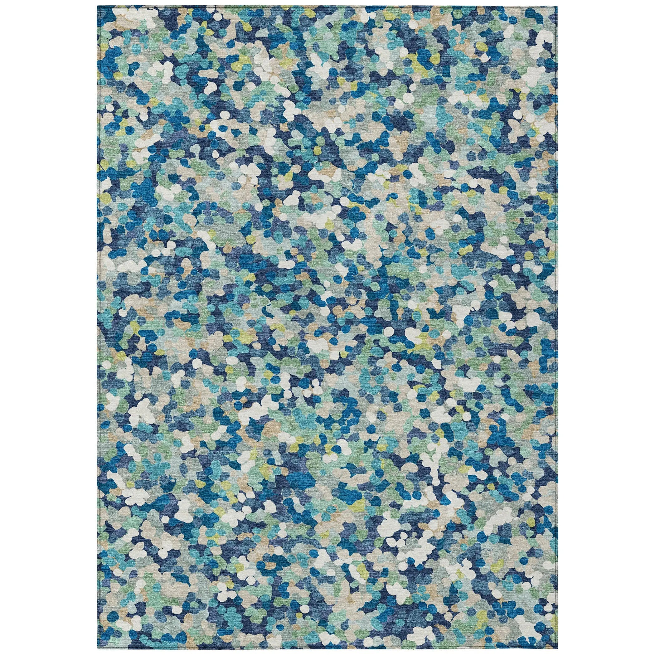 10' X 14' Navy Blue And Sky Blue Geometric Washable Indoor Outdoor Area Rug Homeroots Outdoor