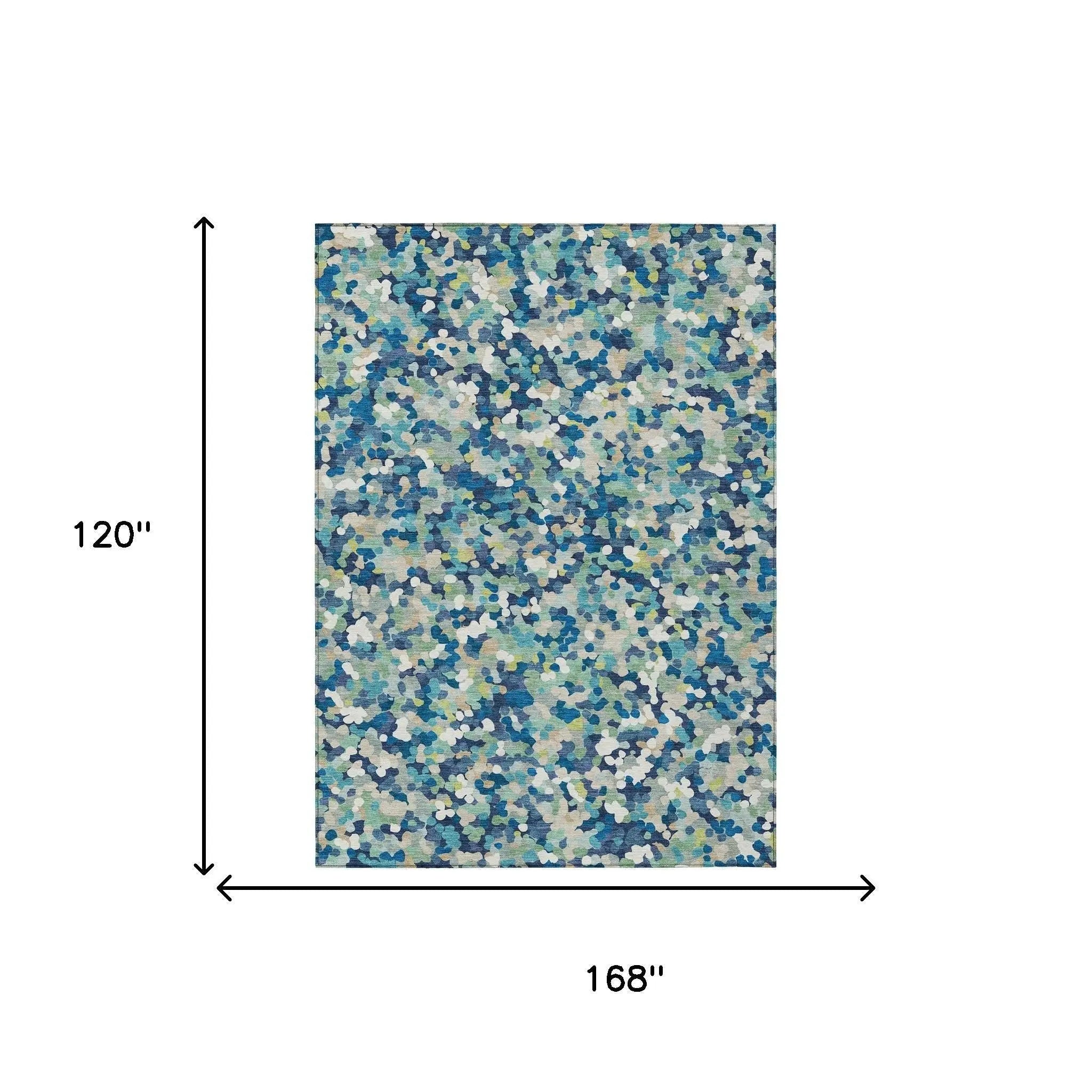 10' X 14' Navy Blue And Sky Blue Geometric Washable Indoor Outdoor Area Rug Homeroots Outdoor