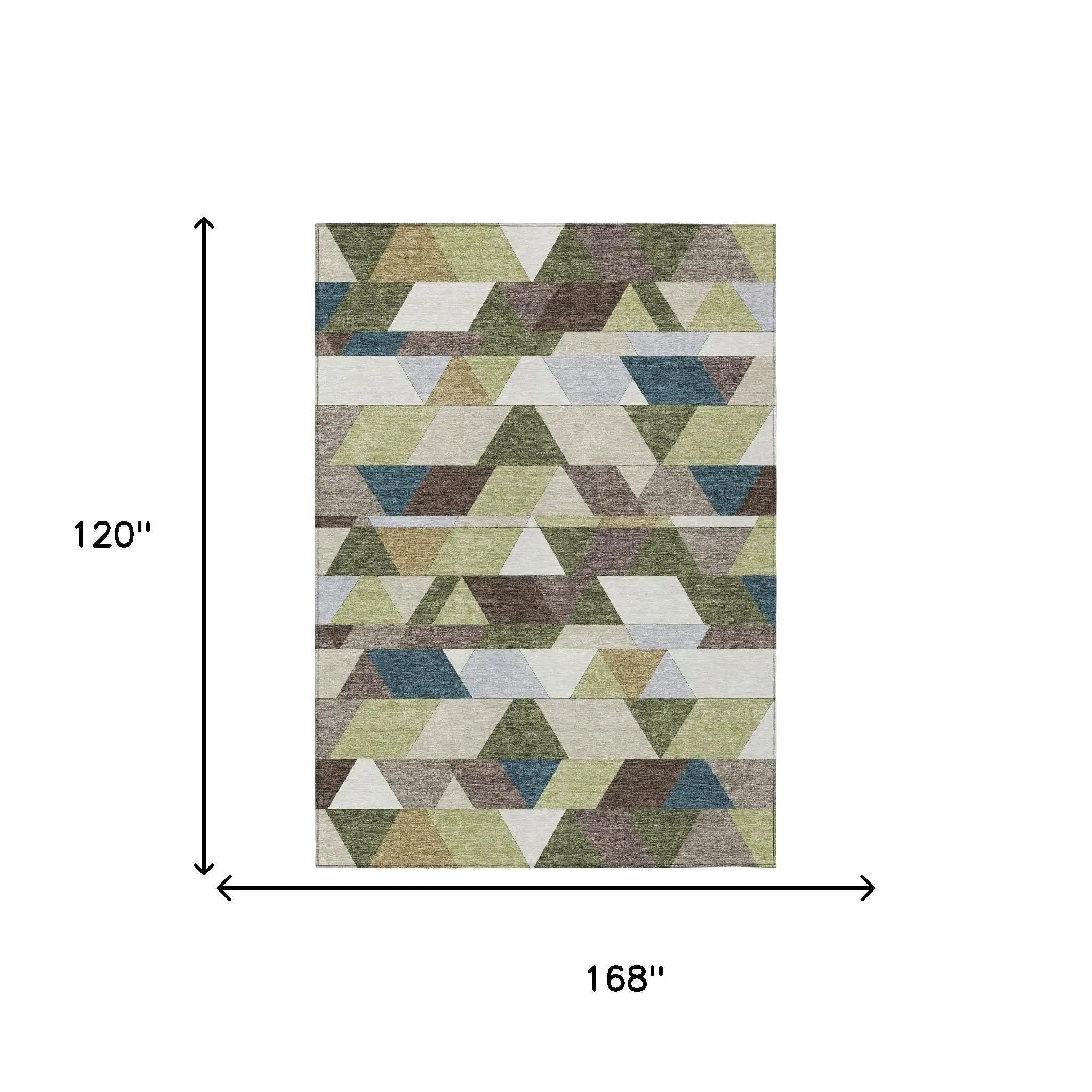 10' X 14' Olive Green And Beige Geometric Washable Indoor Outdoor Area Rug Homeroots Outdoor