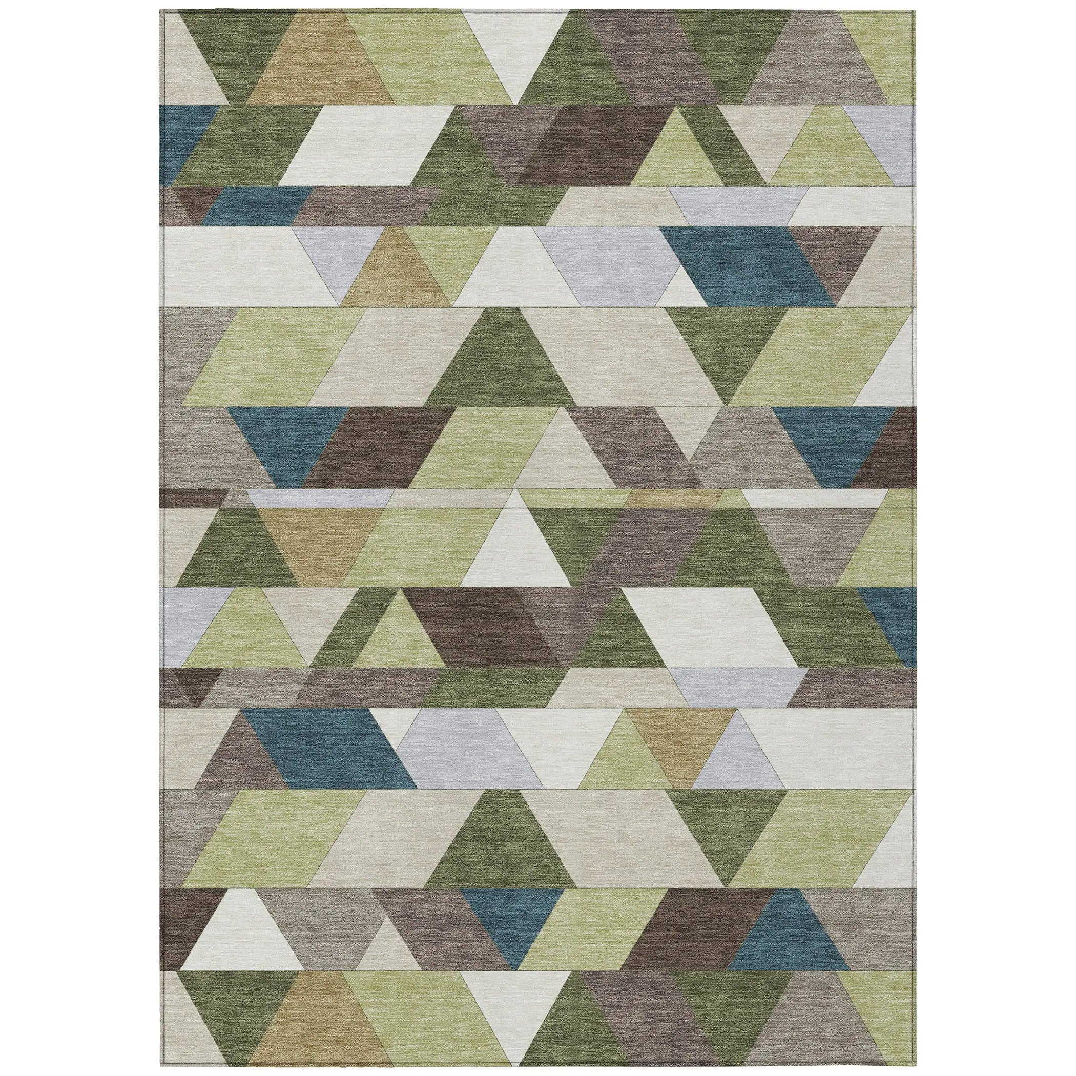 10' X 14' Olive Green And Beige Geometric Washable Indoor Outdoor Area Rug Homeroots Outdoor