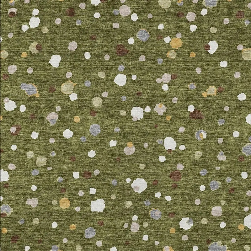 10' X 14' Olive Green And Brown Geometric Washable Indoor Outdoor Area Rug Homeroots Outdoor