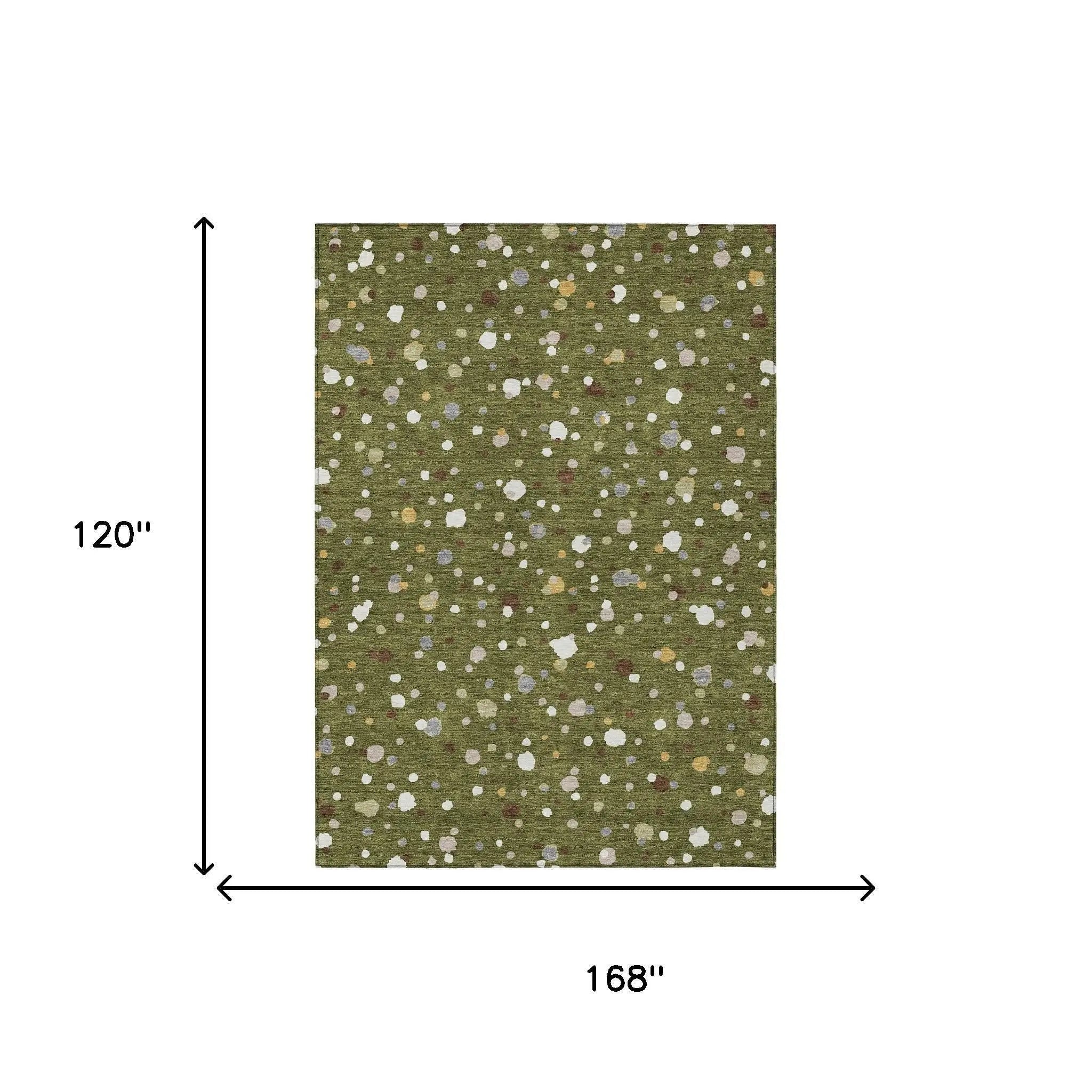 10' X 14' Olive Green And Brown Geometric Washable Indoor Outdoor Area Rug Homeroots Outdoor