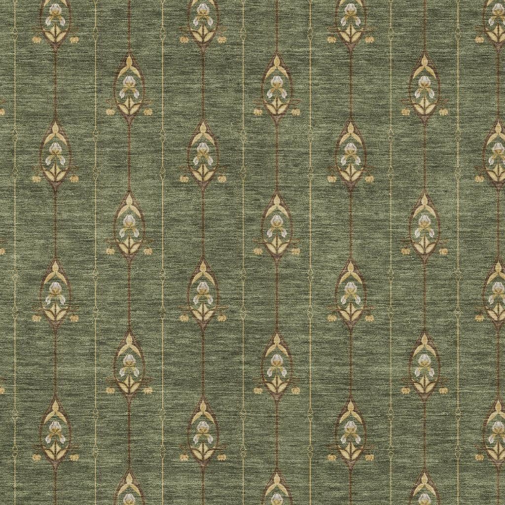 10' X 14' Olive Green And Brown Geometric Washable Indoor Outdoor Area Rug Homeroots Outdoor