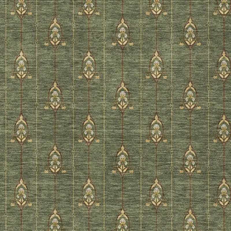 10' X 14' Olive Green And Brown Geometric Washable Indoor Outdoor Area Rug Homeroots Outdoor