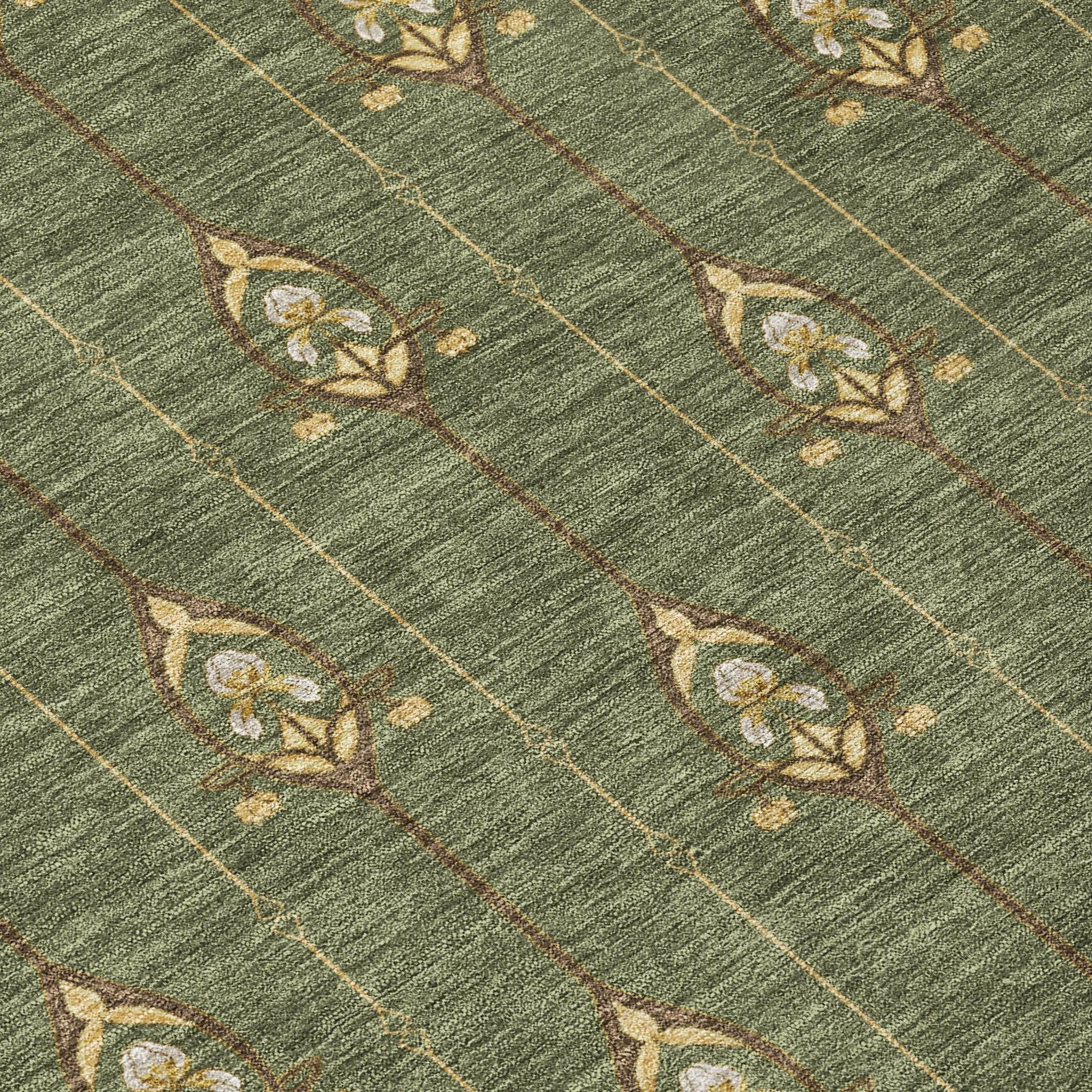 10' X 14' Olive Green And Brown Geometric Washable Indoor Outdoor Area Rug Homeroots Outdoor