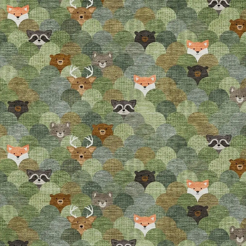 10' X 14' Olive Green And Fern Green Cactus Washable Indoor Outdoor Area Rug Homeroots Outdoor