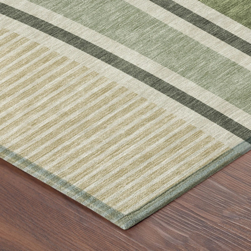 10' X 14' Olive Green And Fern Green Geometric Washable Indoor Outdoor Area Rug Homeroots Outdoor