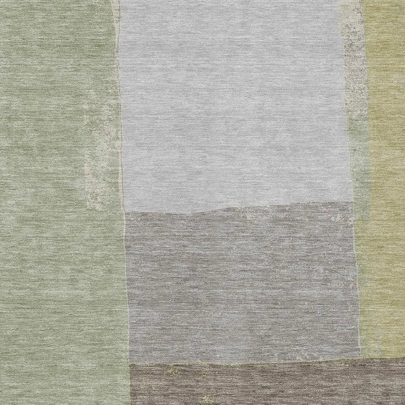 10' X 14' Olive Green And Fern Green Geometric Washable Indoor Outdoor Area Rug Homeroots Outdoor