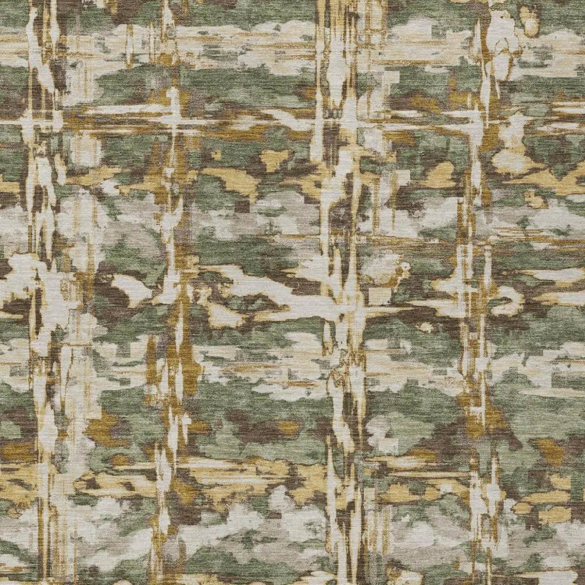 10' X 14' Olive Green And Green Abstract Washable Indoor Outdoor Area Rug Homeroots Outdoor