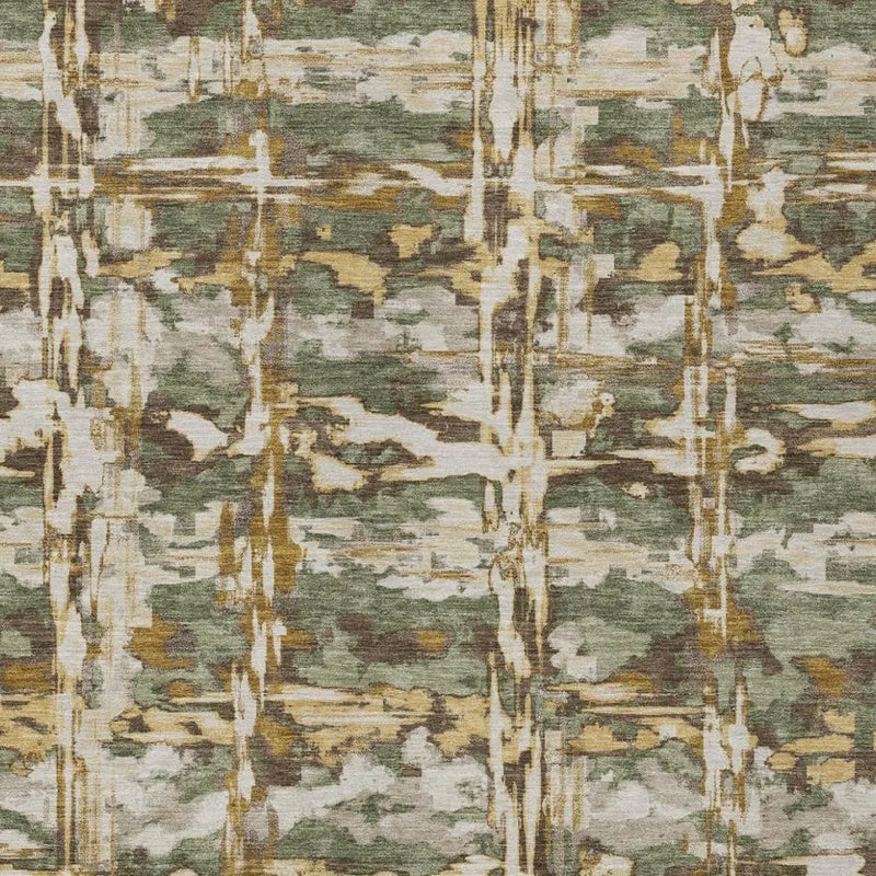 10' X 14' Olive Green And Green Abstract Washable Indoor Outdoor Area Rug Homeroots Outdoor