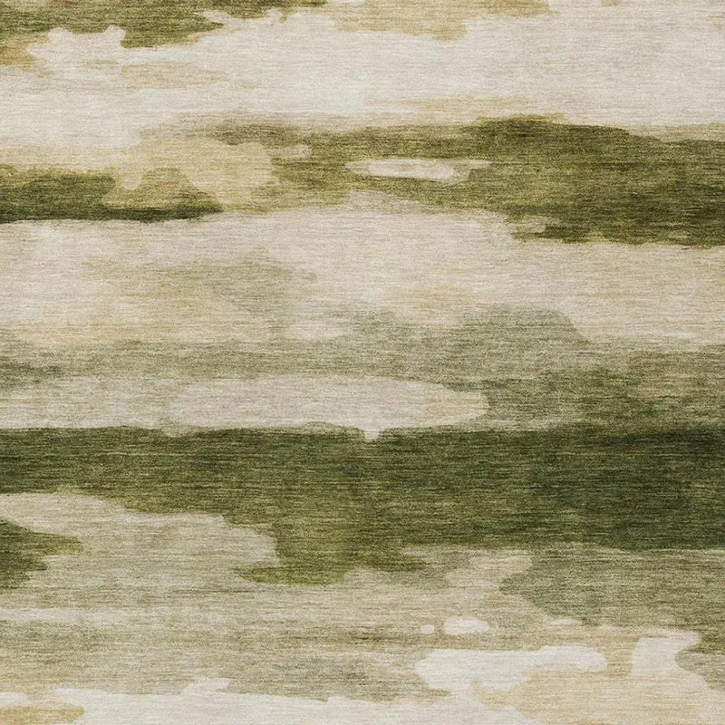 10' X 14' Olive Green And Green Abstract Washable Indoor Outdoor Area Rug Homeroots Outdoor