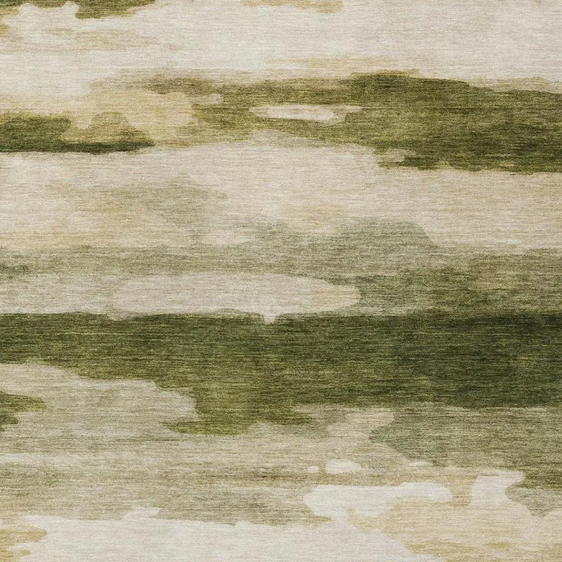 10' X 14' Olive Green And Green Abstract Washable Indoor Outdoor Area Rug Homeroots Outdoor