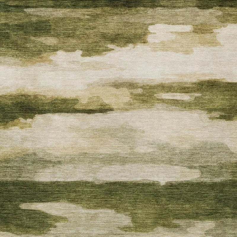 10' X 14' Olive Green And Green Abstract Washable Indoor Outdoor Area Rug Homeroots Outdoor