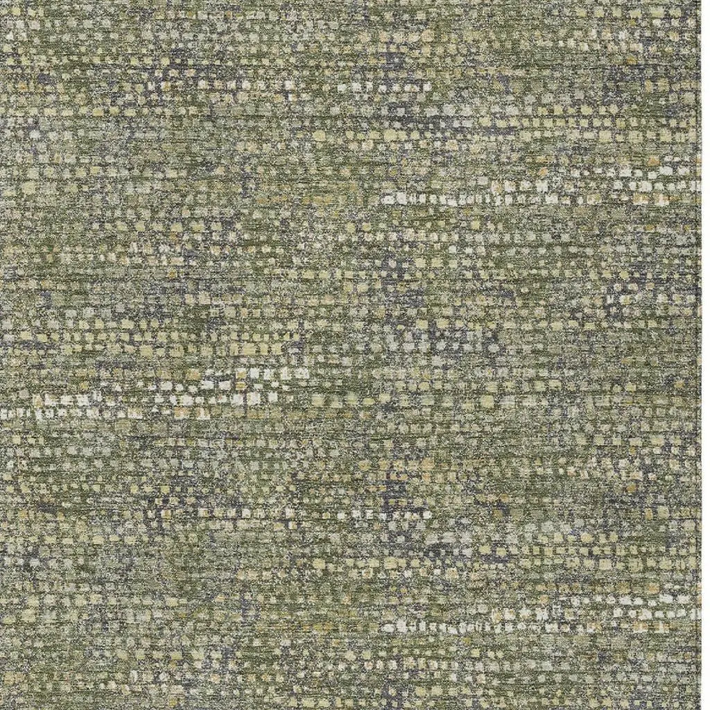 10' X 14' Olive Green And Green Abstract Washable Indoor Outdoor Area Rug Homeroots Outdoor