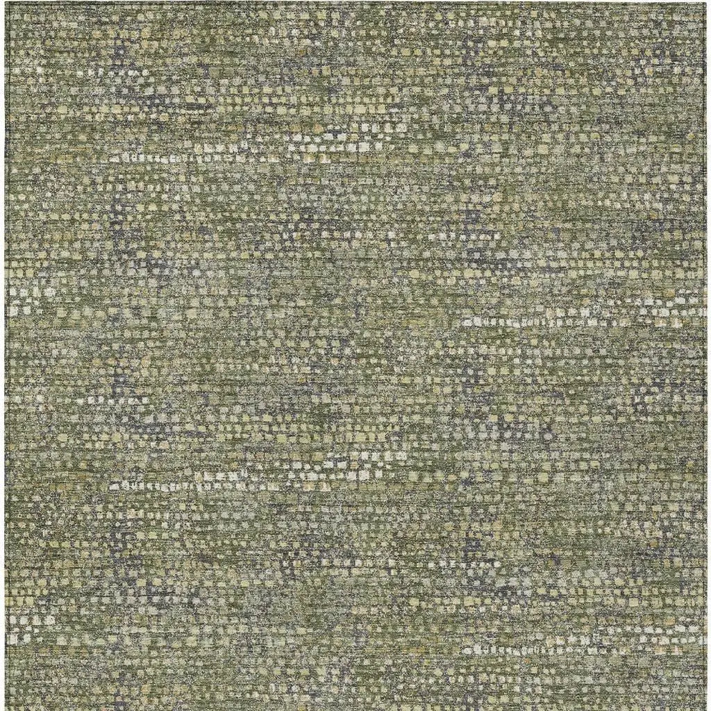 10' X 14' Olive Green And Green Abstract Washable Indoor Outdoor Area Rug Homeroots Outdoor