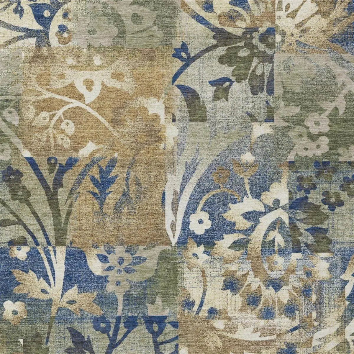10' X 14' Olive Green And Green Botanical Leaves Washable Indoor Outdoor Area Rug Homeroots Outdoor
