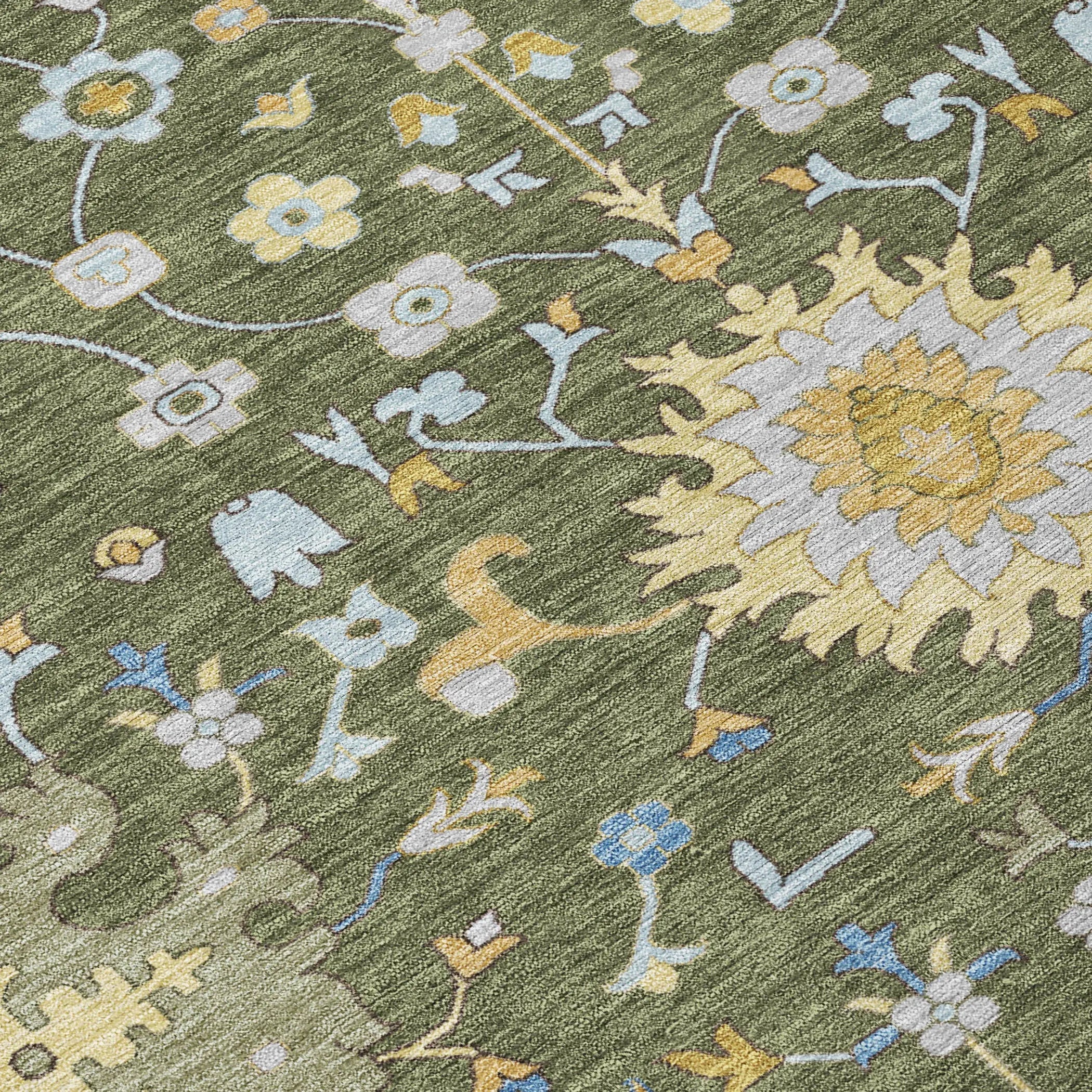 10' X 14' Olive Green And Green Faux Bois Washable Indoor Outdoor Area Rug Homeroots Outdoor