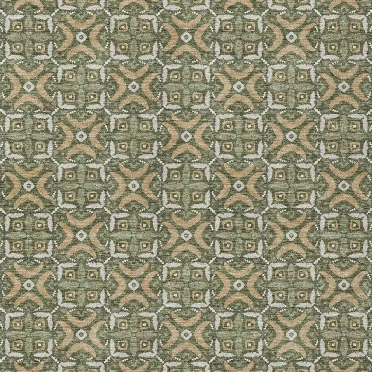 10' X 14' Olive Green And Green Geometric Washable Indoor Outdoor Area Rug Homeroots Outdoor