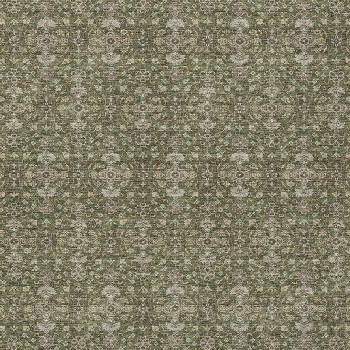10' X 14' Olive Green And Green Oriental Washable Indoor Outdoor Area Rug Homeroots Outdoor