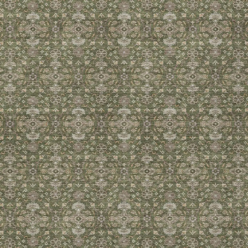 10' X 14' Olive Green And Green Oriental Washable Indoor Outdoor Area Rug Homeroots Outdoor