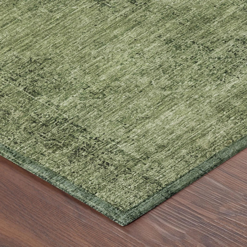 10' X 14' Olive Green And Green Oriental Washable Indoor Outdoor Area Rug Homeroots Outdoor