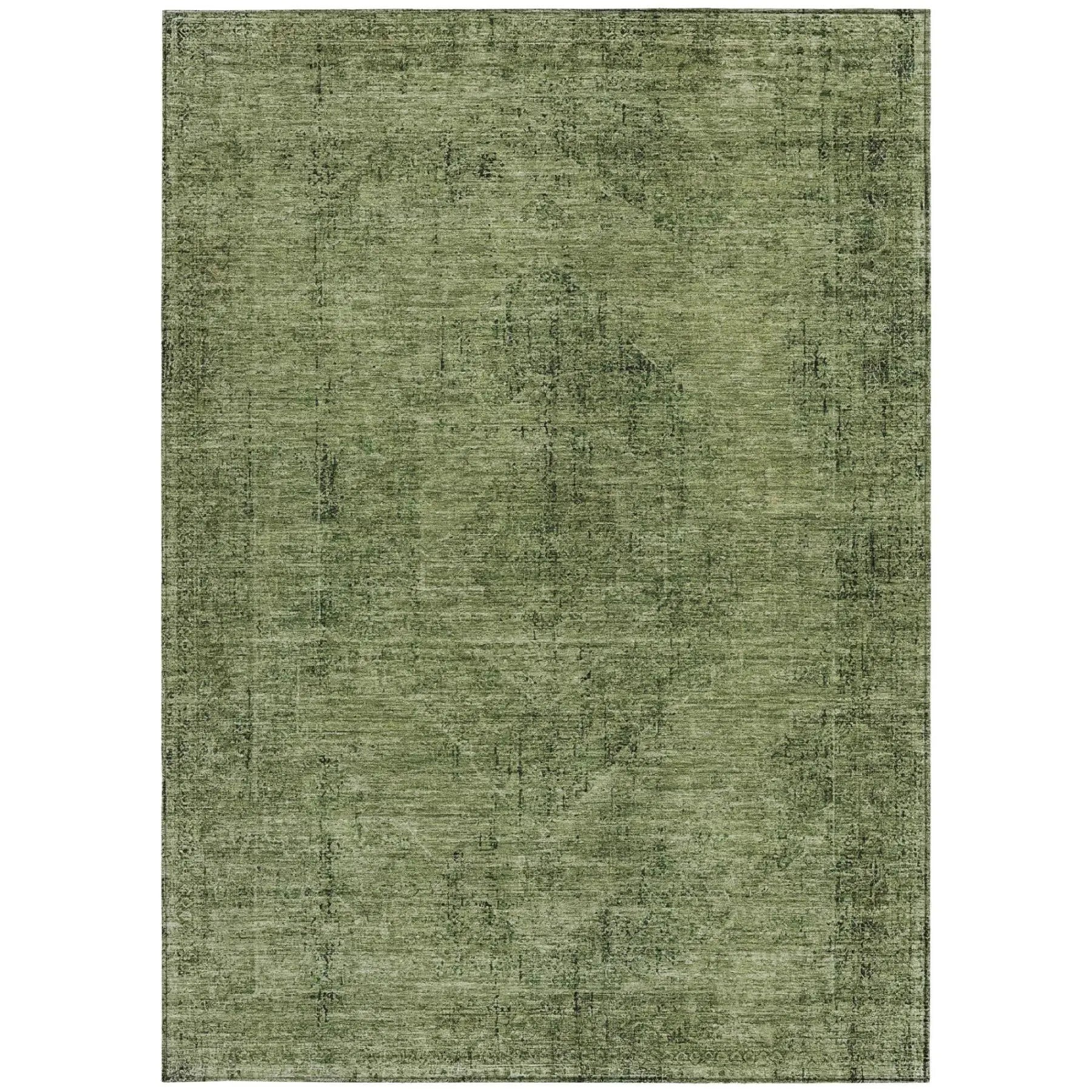 10' X 14' Olive Green And Green Oriental Washable Indoor Outdoor Area Rug Homeroots Outdoor