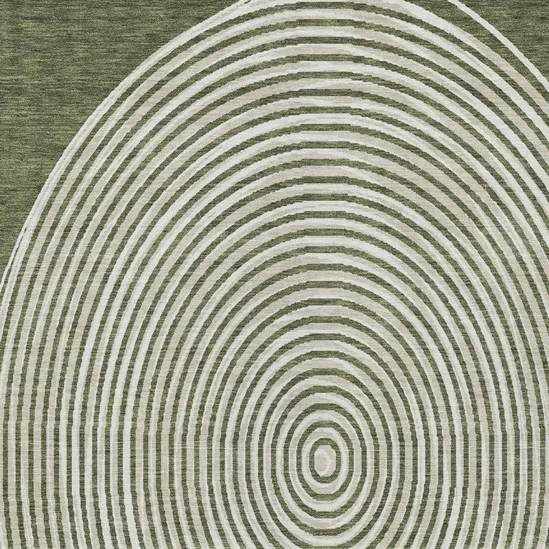 10' X 14' Olive Green And Ivory Geometric Washable Indoor Outdoor Area Rug Homeroots Outdoor