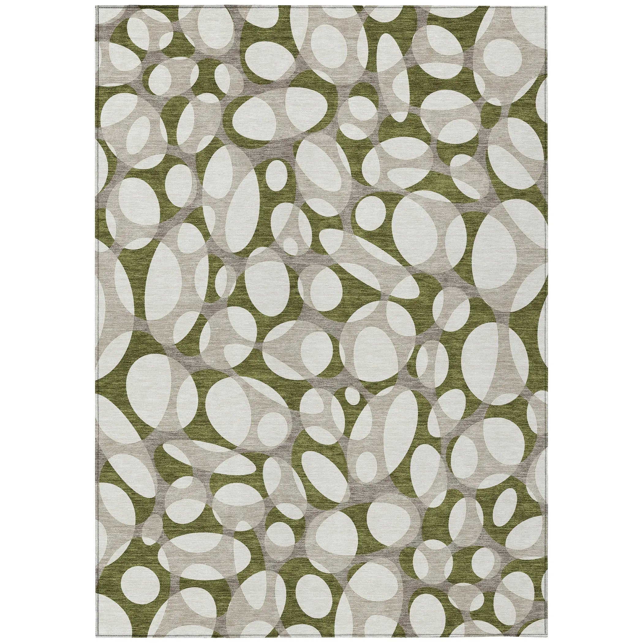 10' X 14' Olive Green And Linen Abstract Washable Indoor Outdoor Area Rug Homeroots Outdoor