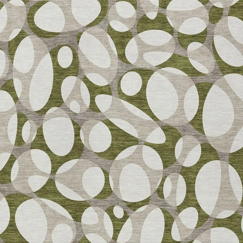 10' X 14' Olive Green And Linen Abstract Washable Indoor Outdoor Area Rug Homeroots Outdoor