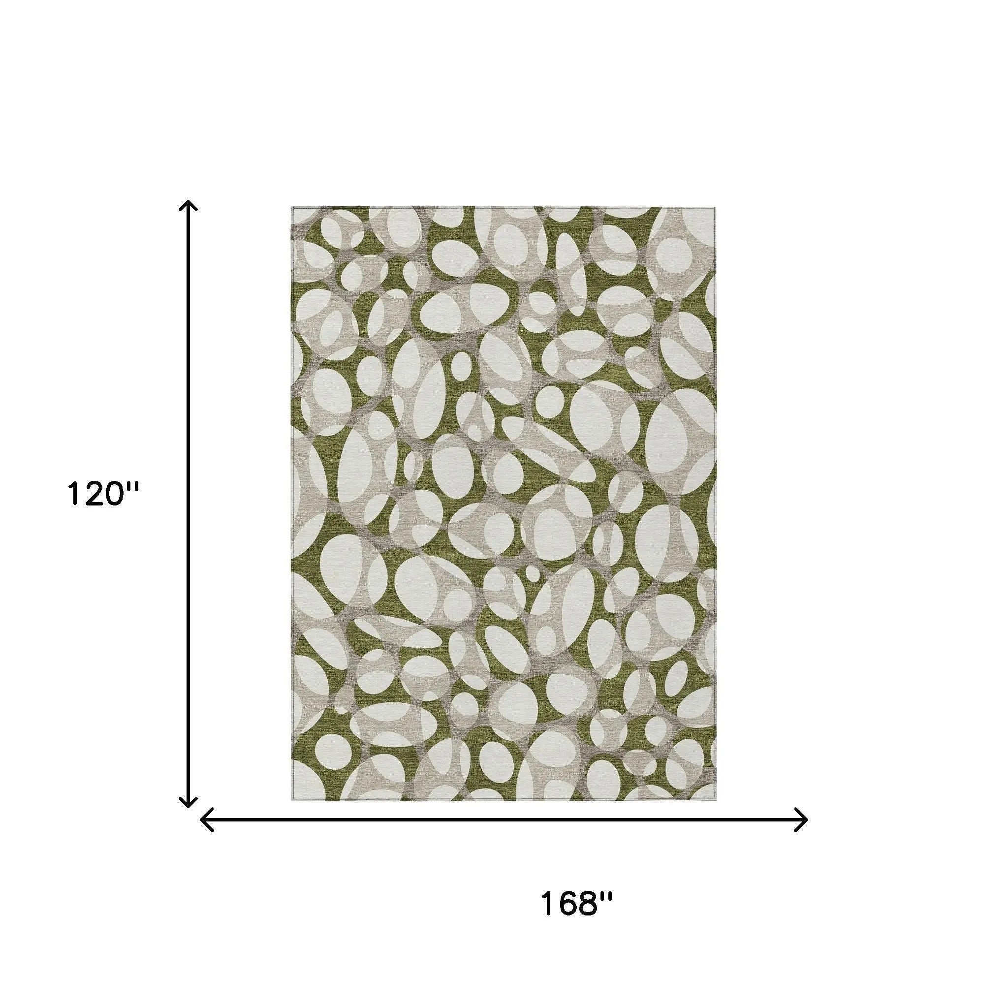 10' X 14' Olive Green And Linen Abstract Washable Indoor Outdoor Area Rug Homeroots Outdoor
