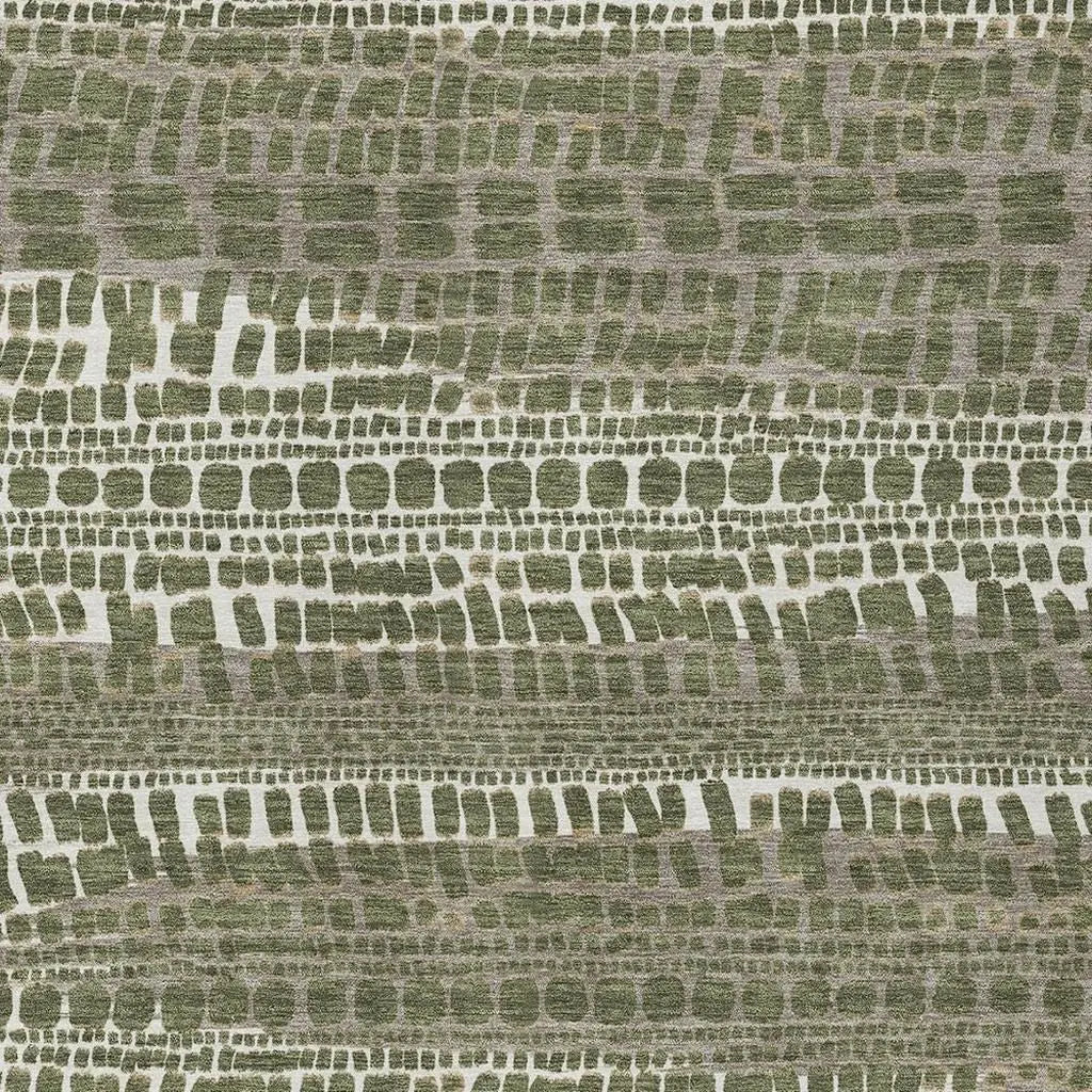 10' X 14' Olive Green And Taupe Abstract Washable Indoor Outdoor Area Rug Homeroots Outdoor