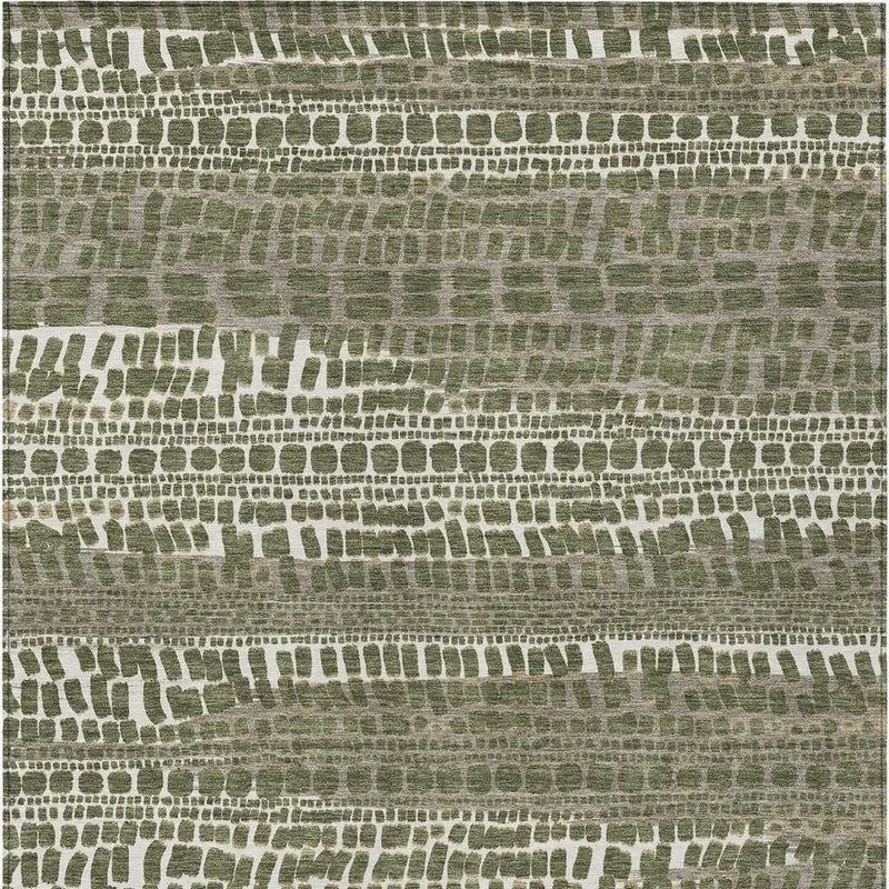 10' X 14' Olive Green And Taupe Abstract Washable Indoor Outdoor Area Rug Homeroots Outdoor